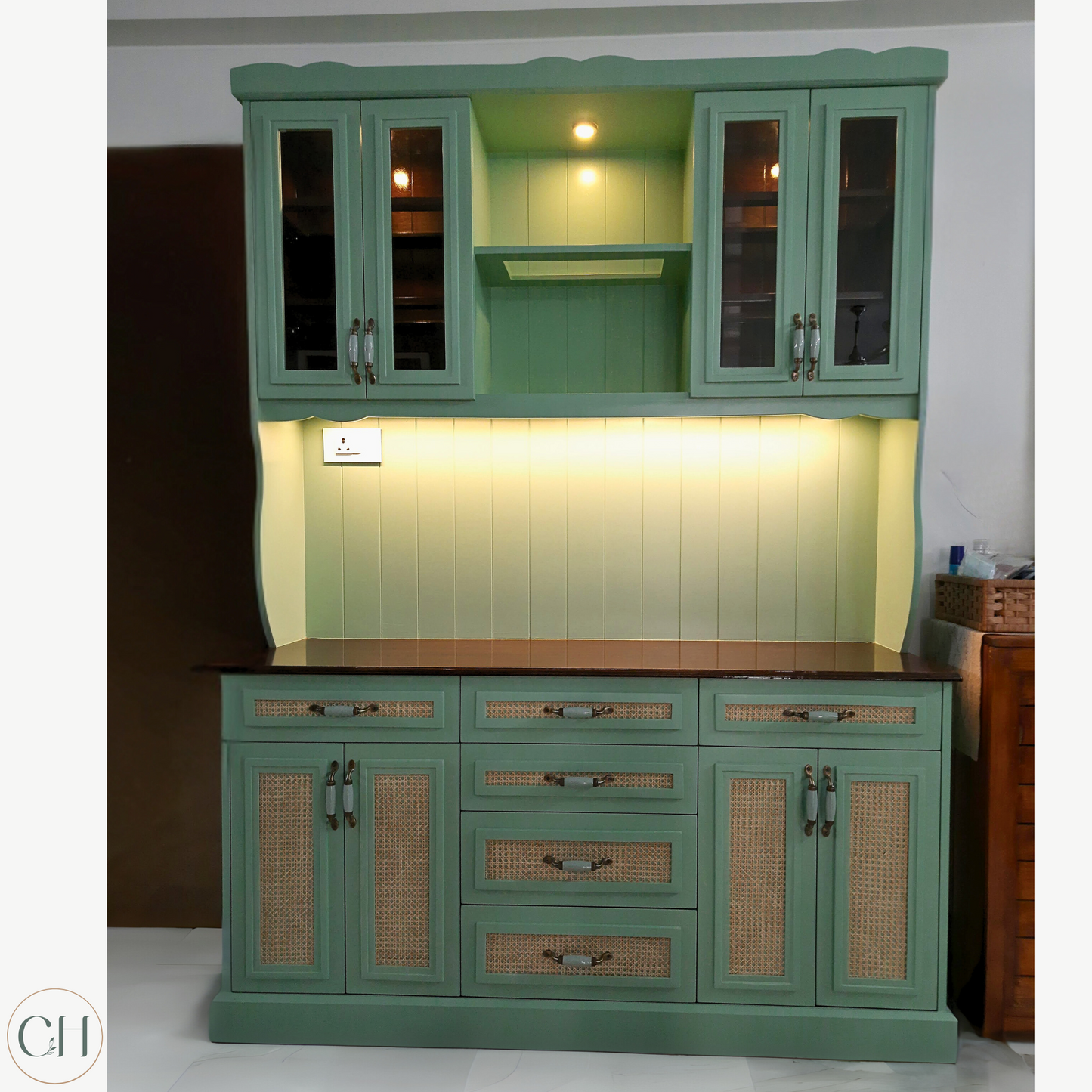 Edna - Full-size Wooden Crockery Cabinet Hutch