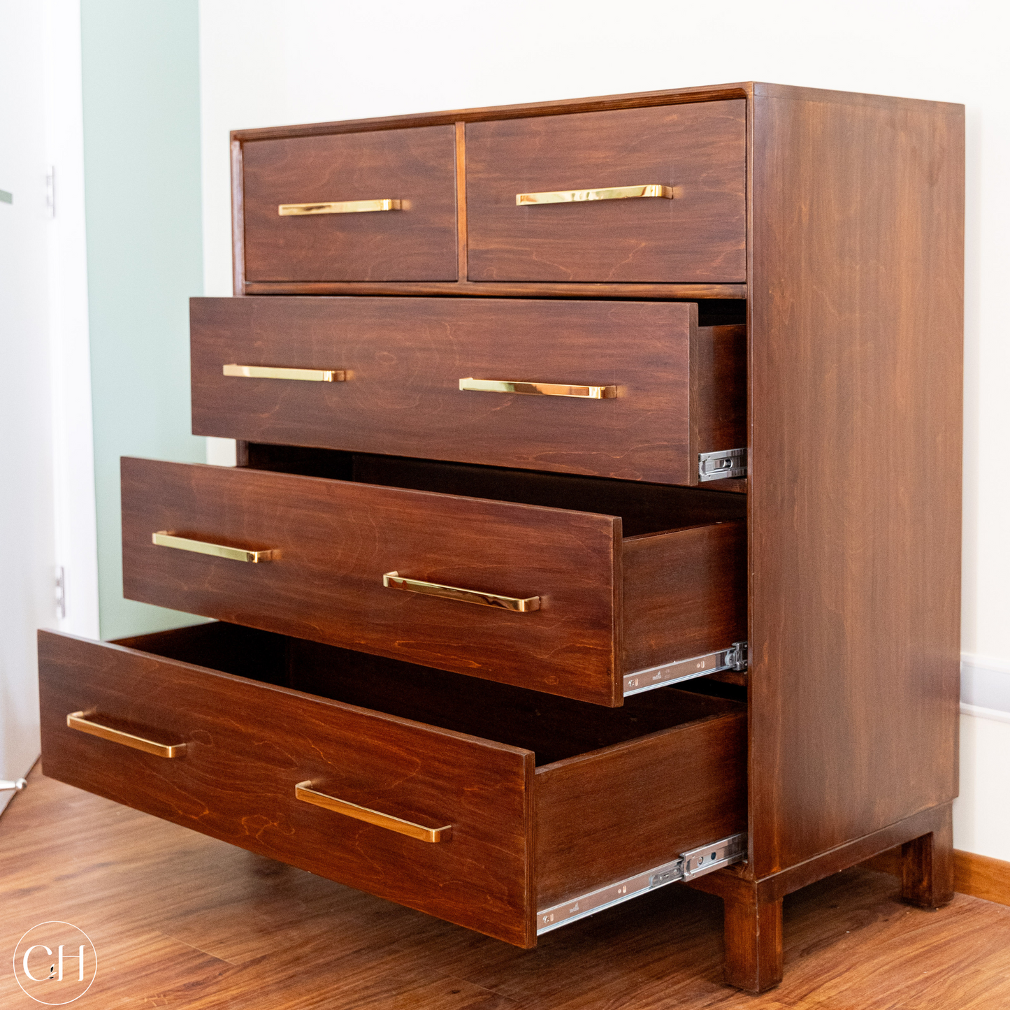 Elden - Modern Wooden Dresser with Gold-Colored Handles