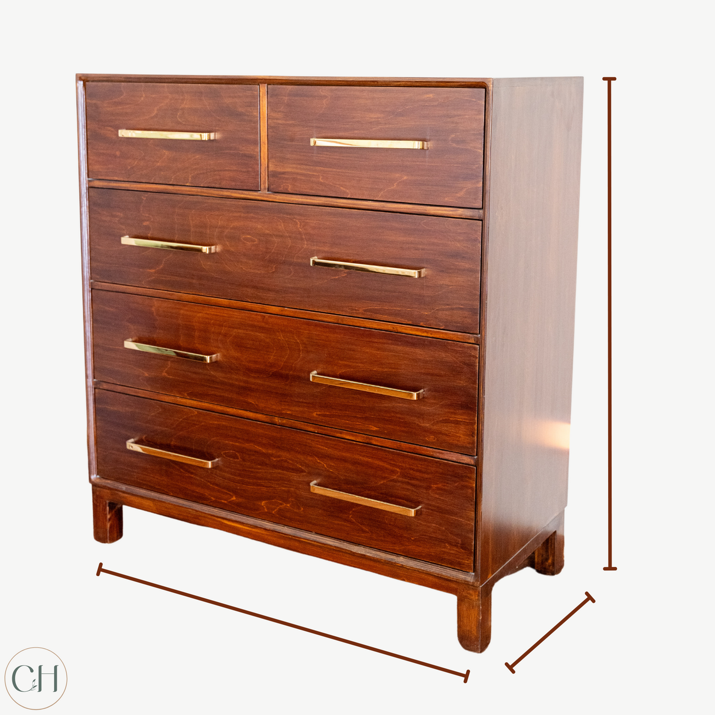 Elden - Modern Wooden Dresser with Gold-Colored Handles