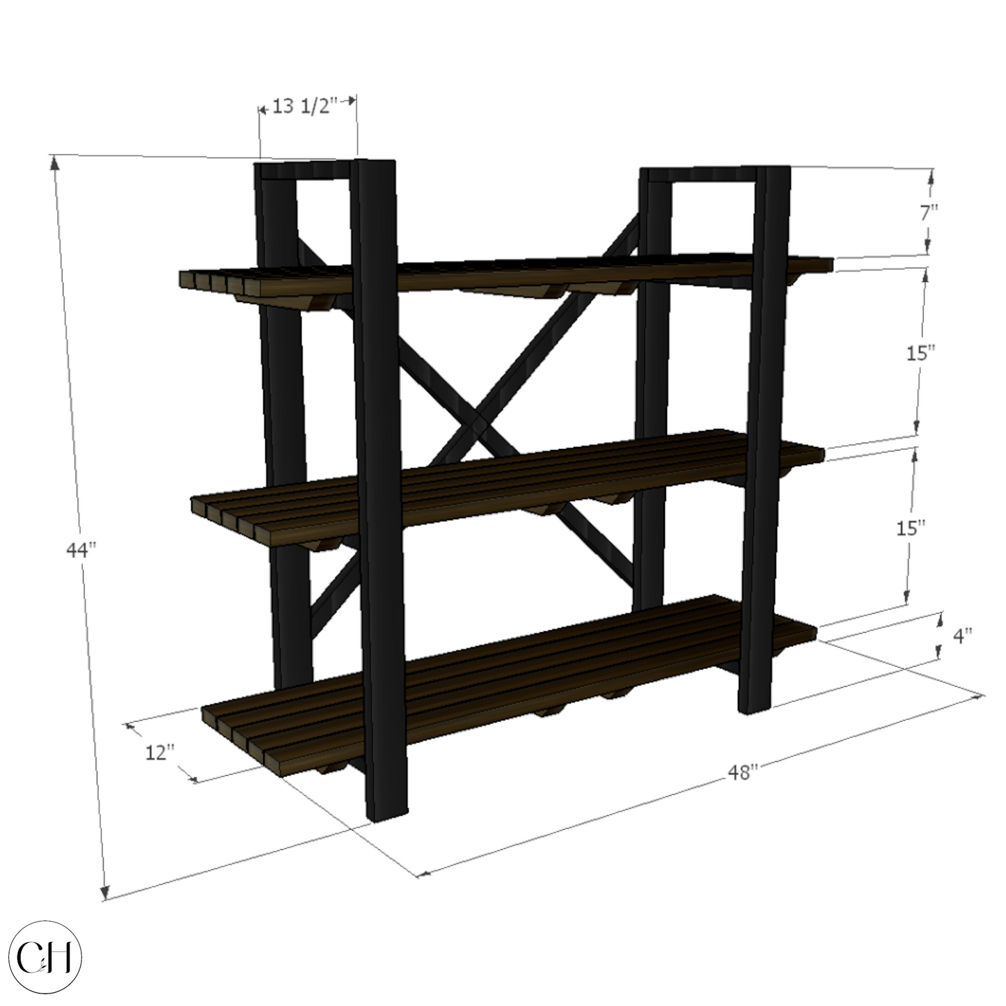 Stoker - Rustic Etagere Shelf - CustHum
