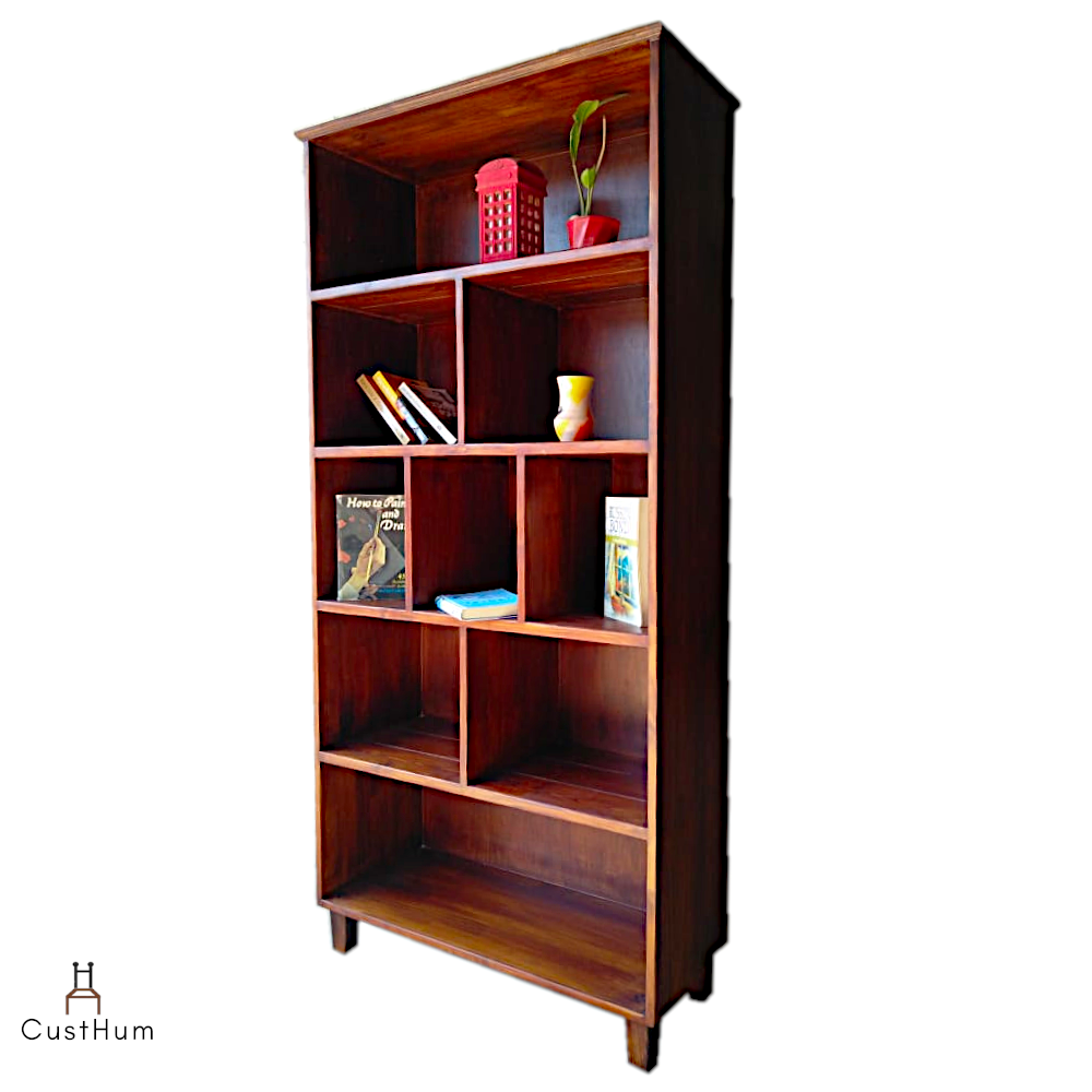 CustHum-Anansi-tall open bookshelf-side view