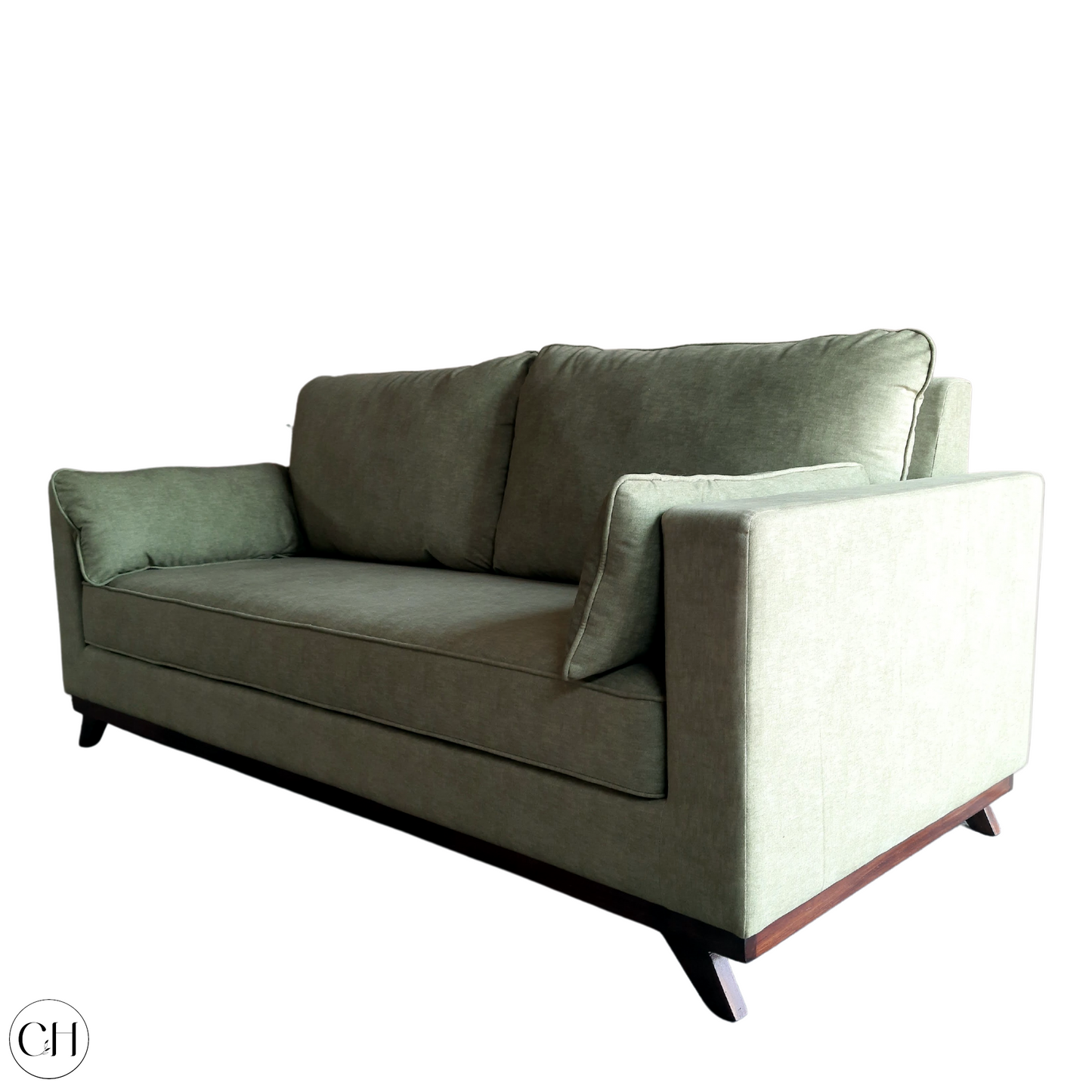 Canterbury - Modern 3-Seater Upholstered Sofa in Sage Green - CustHum