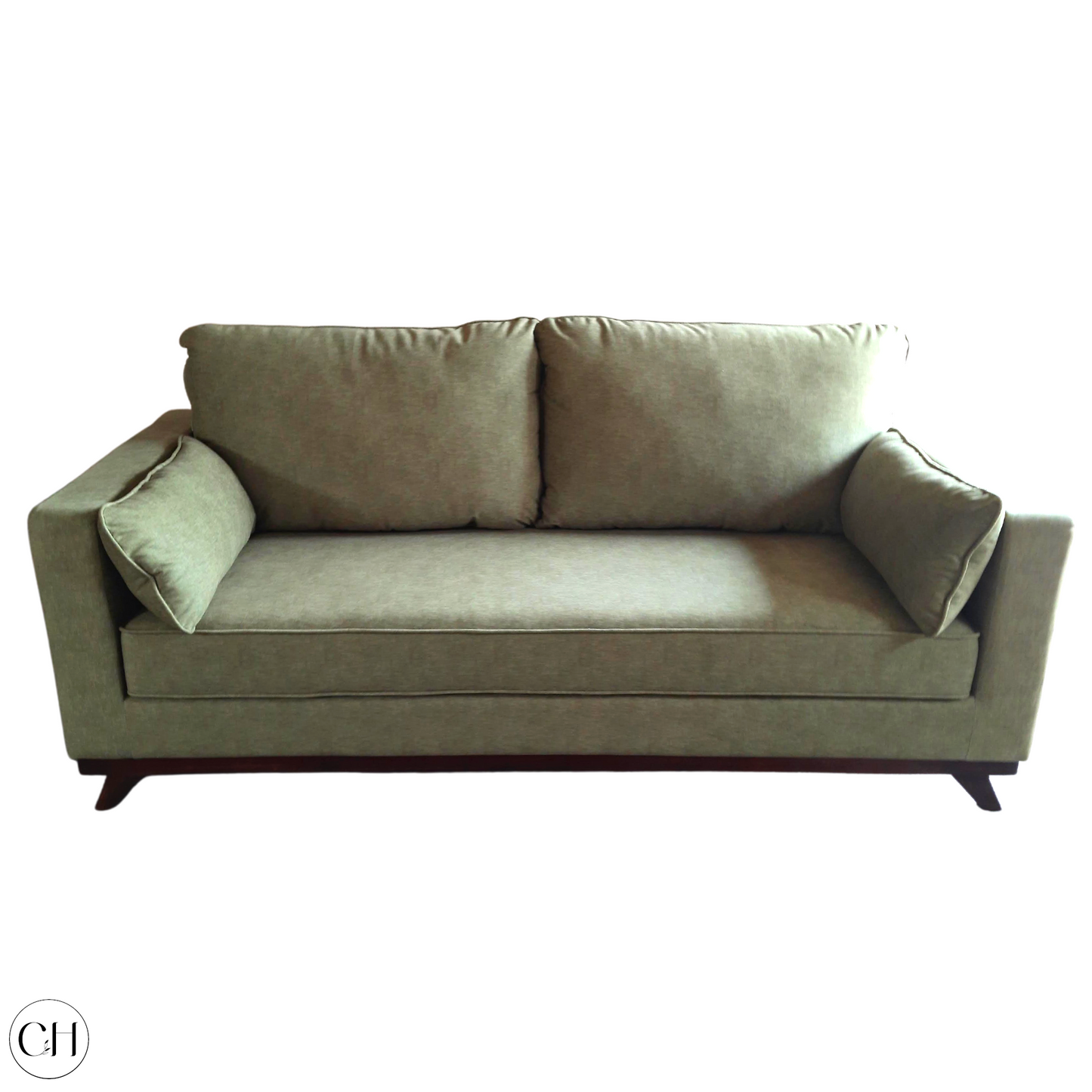 Canterbury - Modern 3-Seater Upholstered Sofa in Sage Green - CustHum