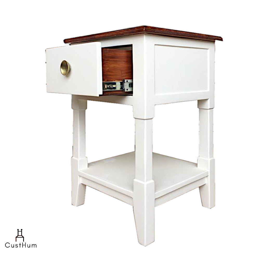 CustHum-Daisy-Two tone solid wood bedside lamp table-04