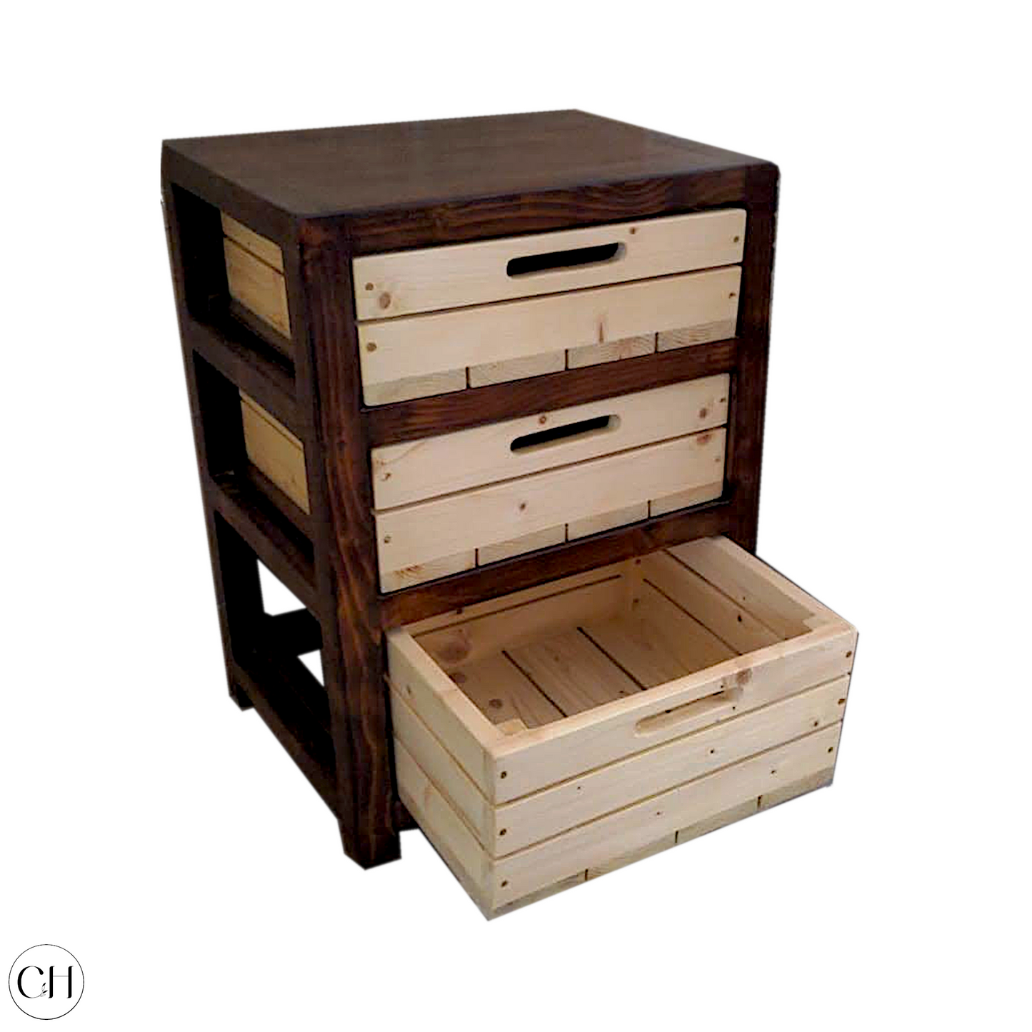 Milan - Wooden Kitchen Storage Unit with In-built Crates - CustHum