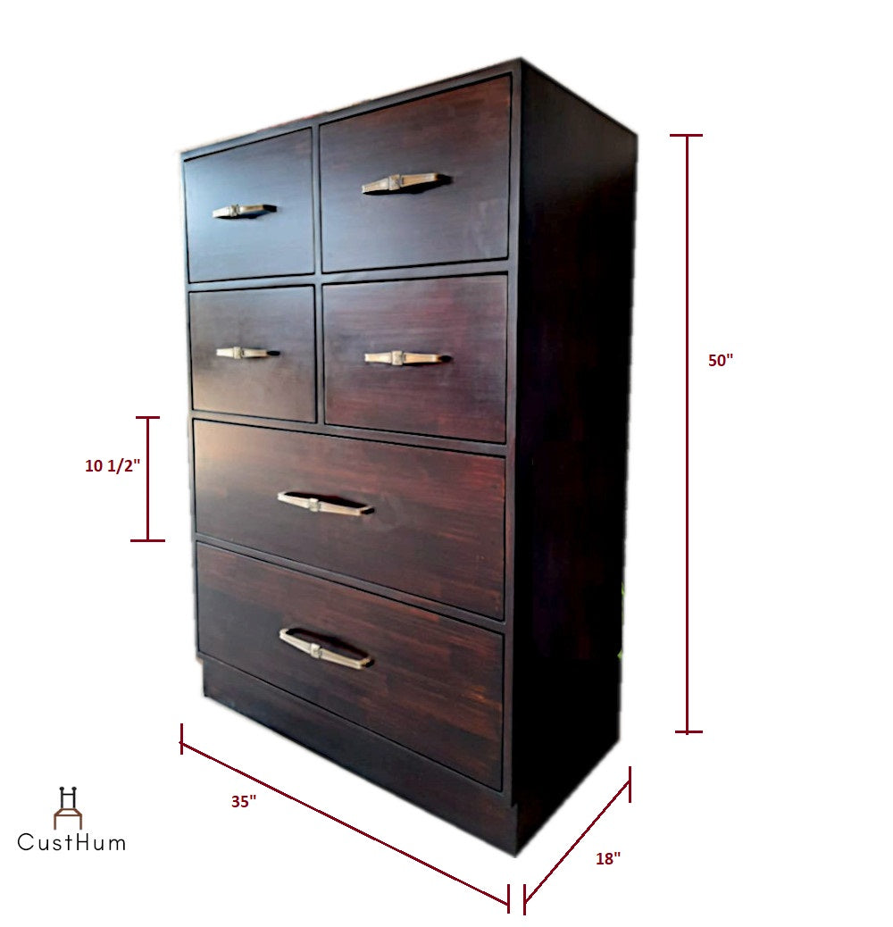 Vismay - Solid Wood Chest of Drawers - CustHum