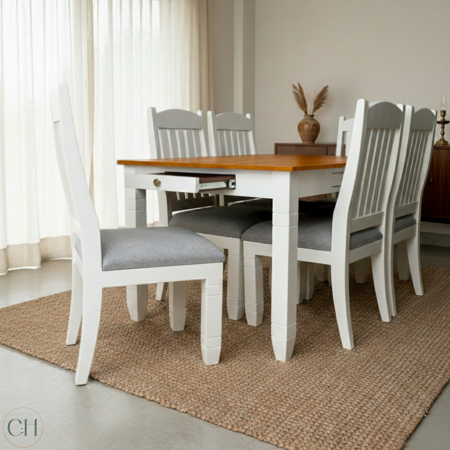 CustHum-rustic farmhouse-style dining sets