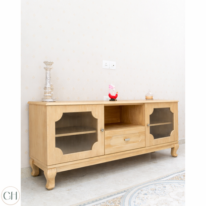 Adelaide - Ornate Wooden TV Stand with Fluted Glass