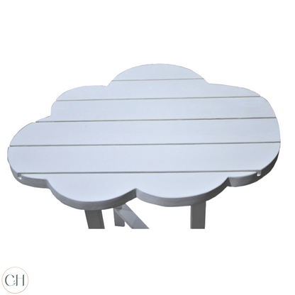 Cloud-shaped table on a white background