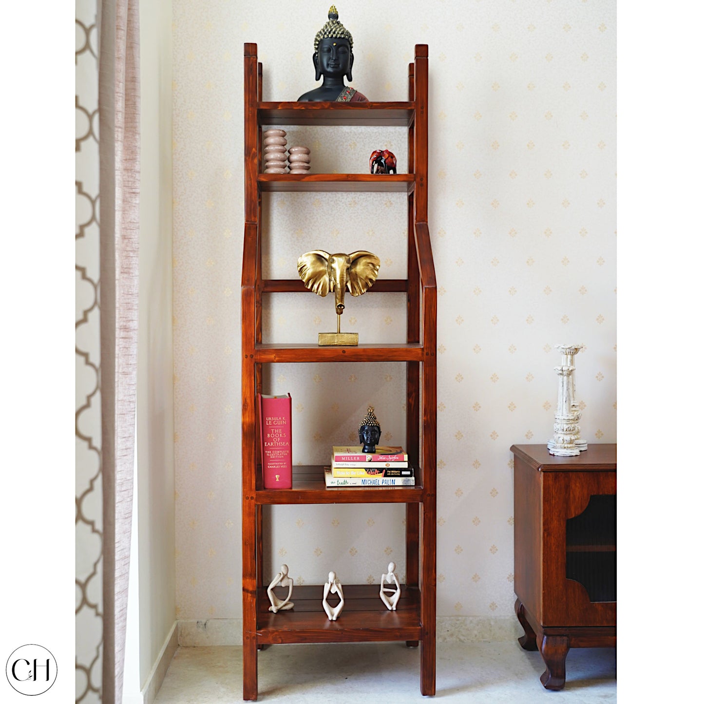 Zeenat - Tiered Wooden Etagere Ladder Shelf