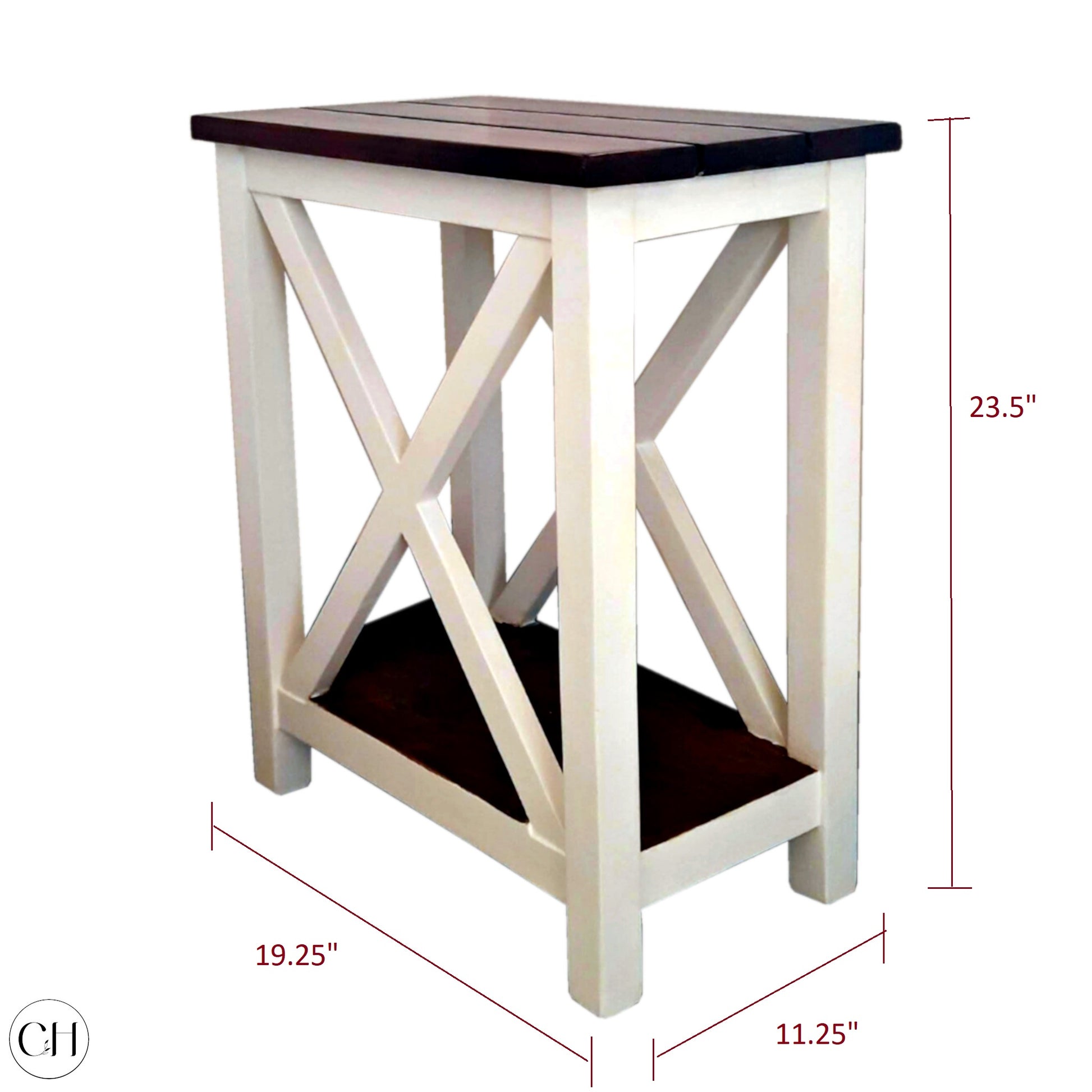 Ada - Farmhouse-style Solid Wood End Table - CustHum