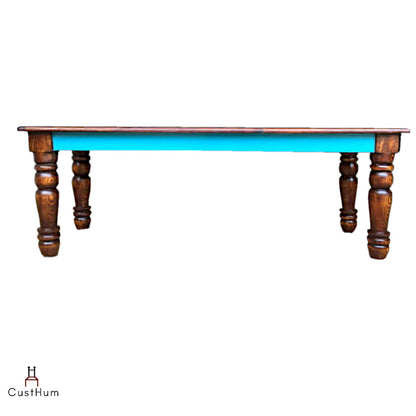 Farmhouse-style solid wood bench against white background, without upholstery | CUSTHUM