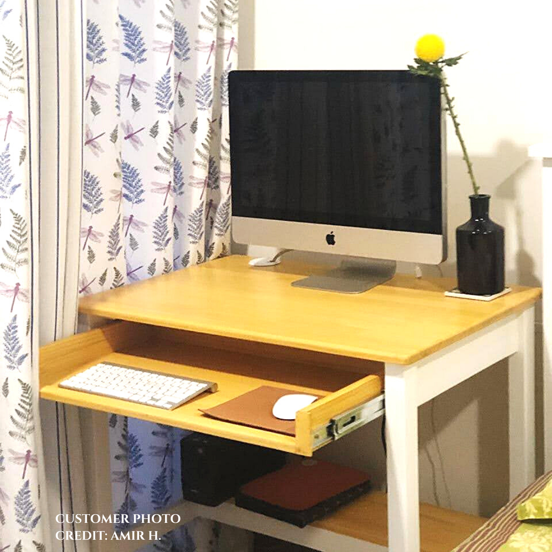 Asimov - Compact Study/Work Table with Retractable Keyboard Tray - CustHum