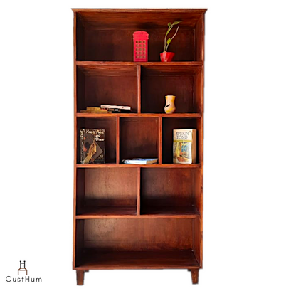 CustHum-Anansi-tall open bookshelf-front view