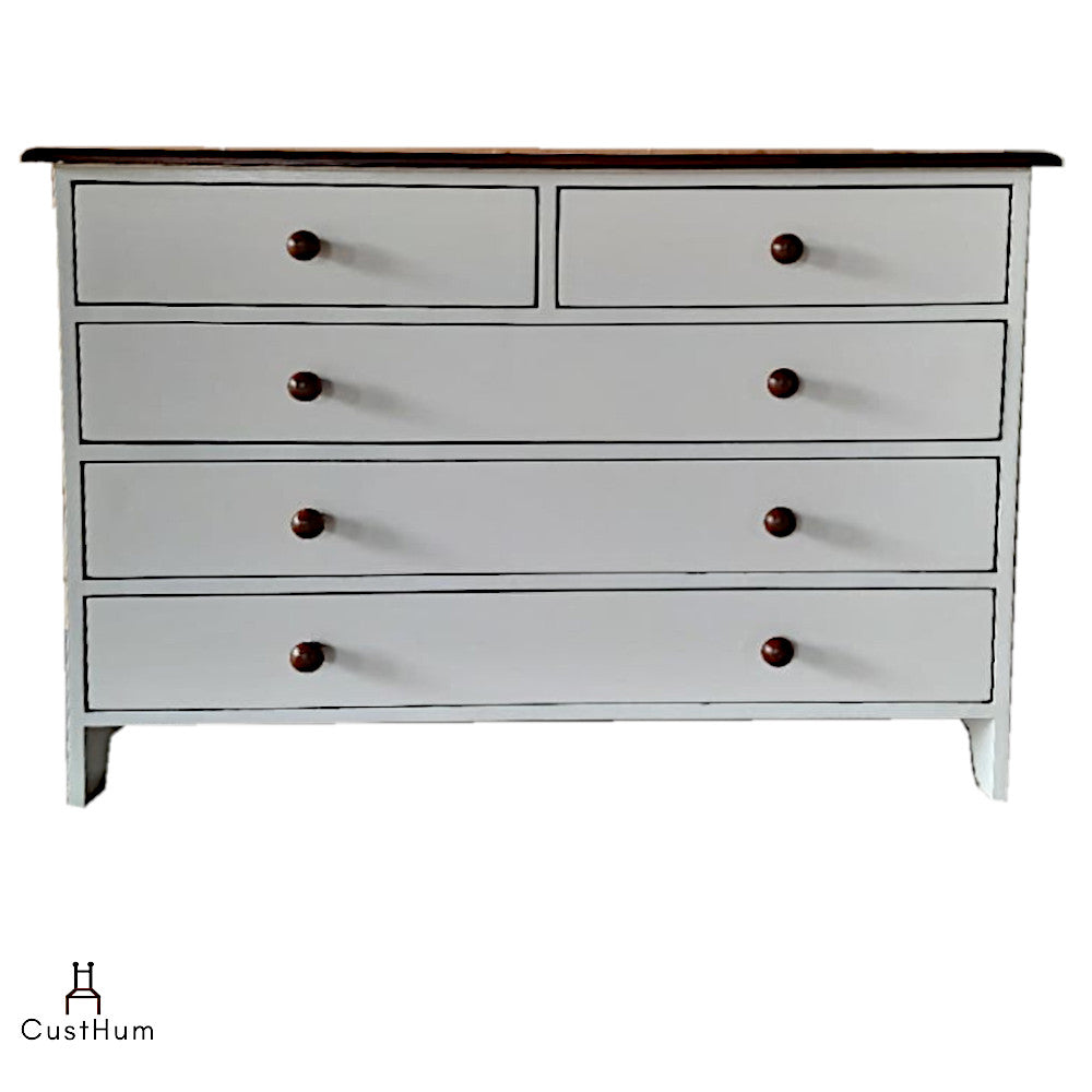 Armorica - Two-tone Solid Wood Chest of Drawers - CustHum