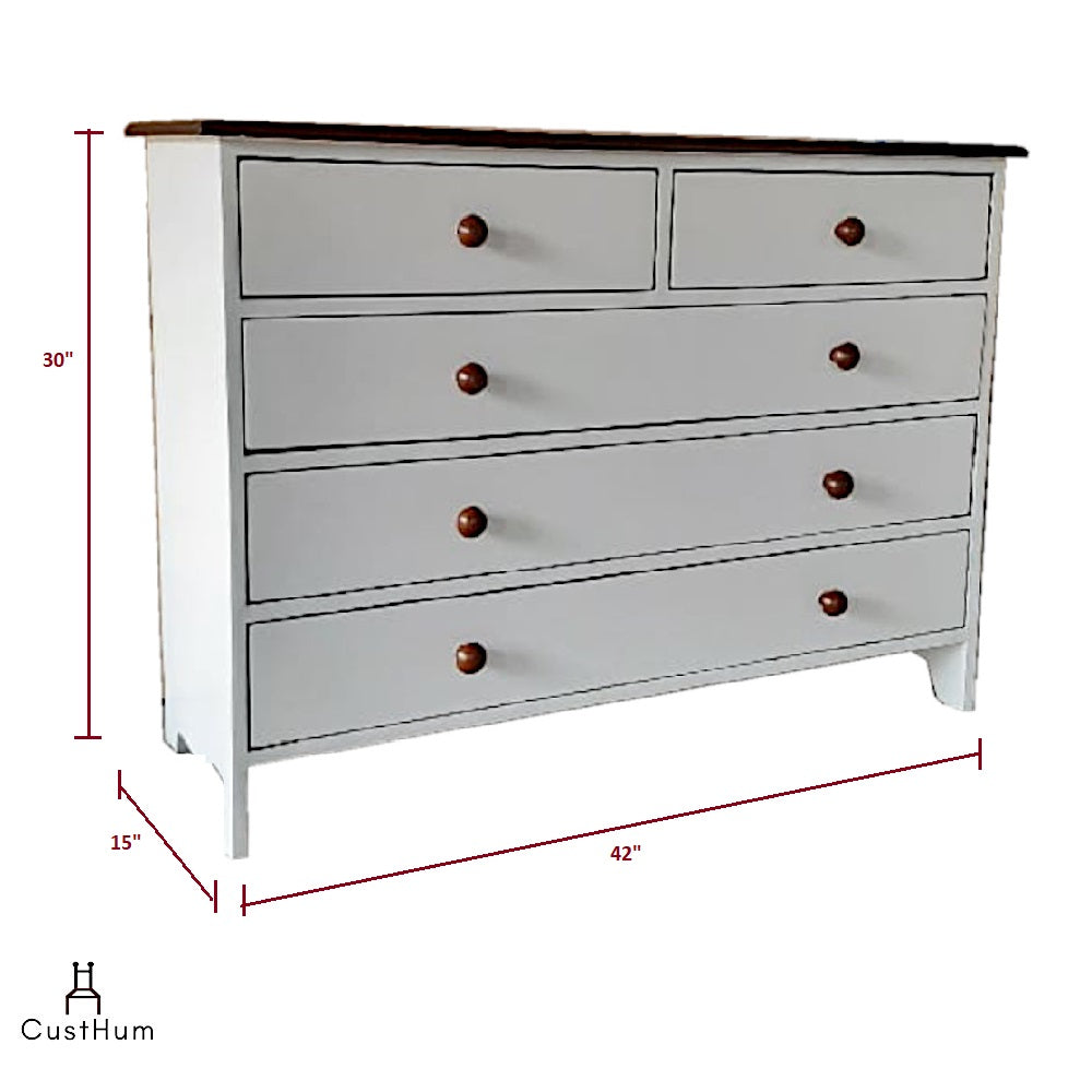 CustHum-Armorica-Two-tone Solid Wood Chest of Drawers-dimensions