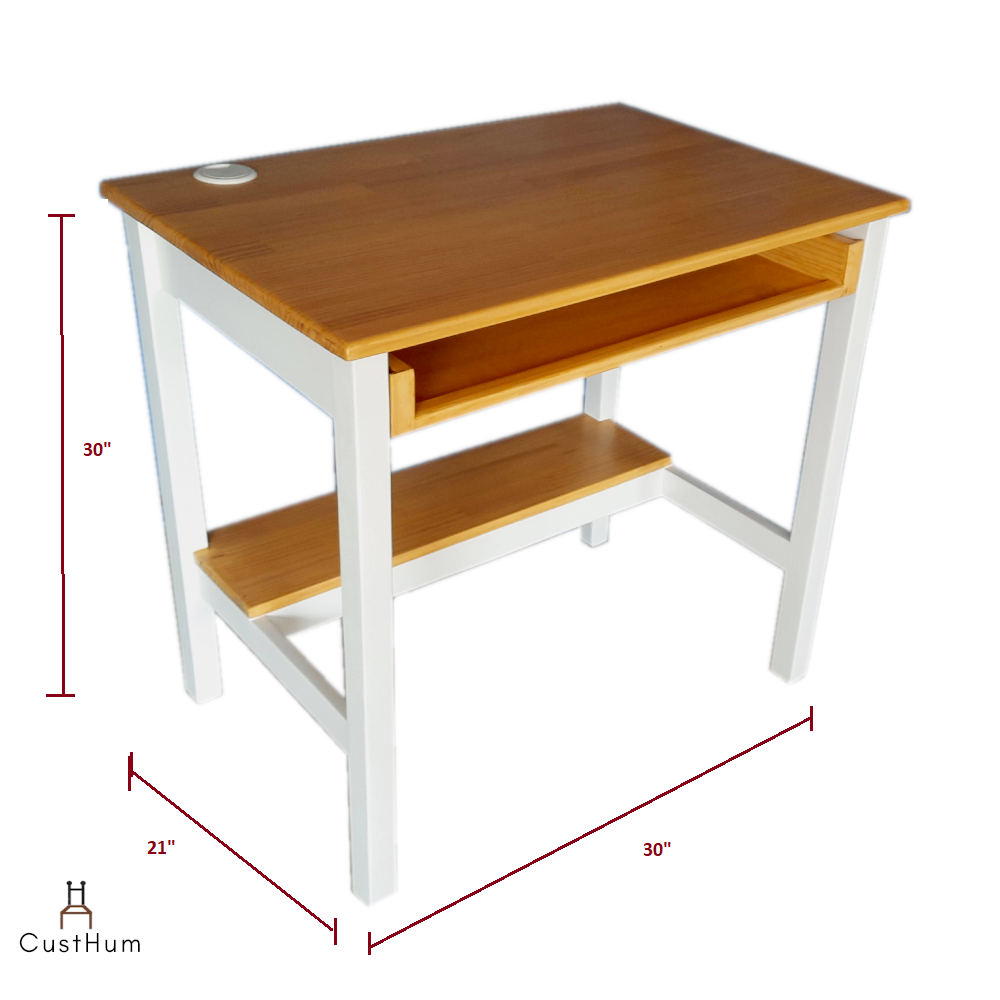 Asimov - Compact Study/Work Table with Retractable Keyboard Tray - CustHum