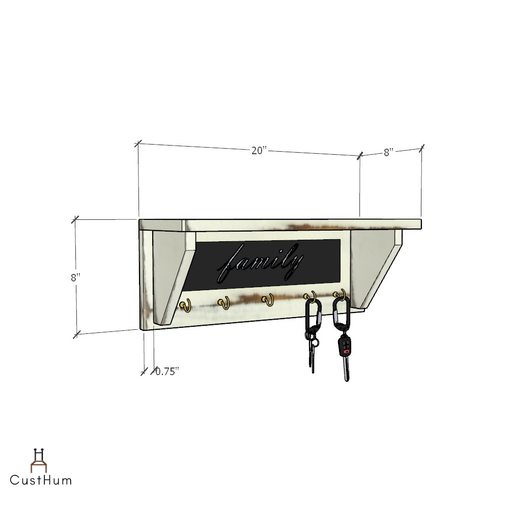 CustHum-Corby-corbel shelf-dimensions