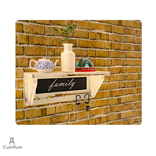 CustHum-Corby-corbel shelf with props-distressed white