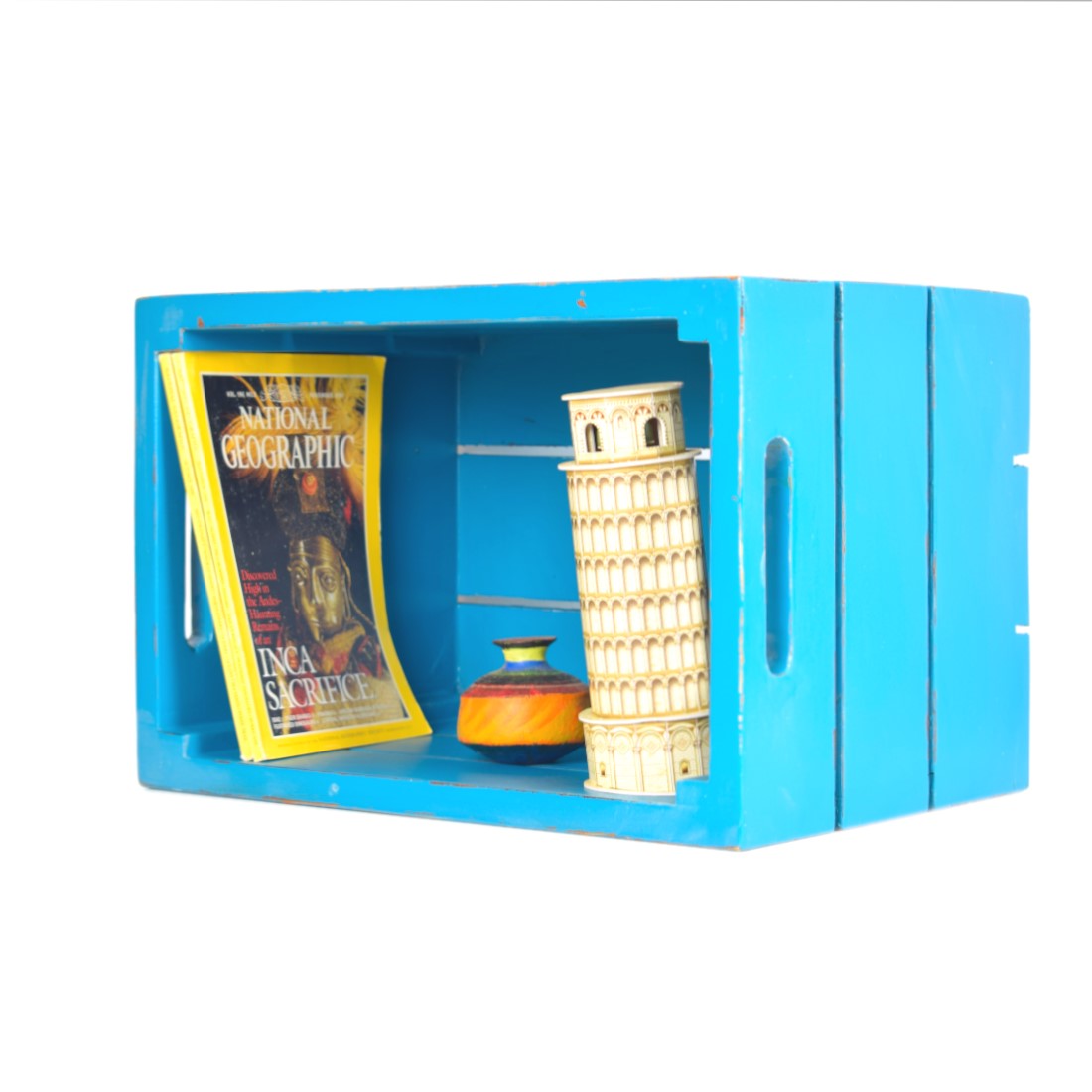 CustHum-Crate-multipurpose pallet crate box (teal; profile view)
