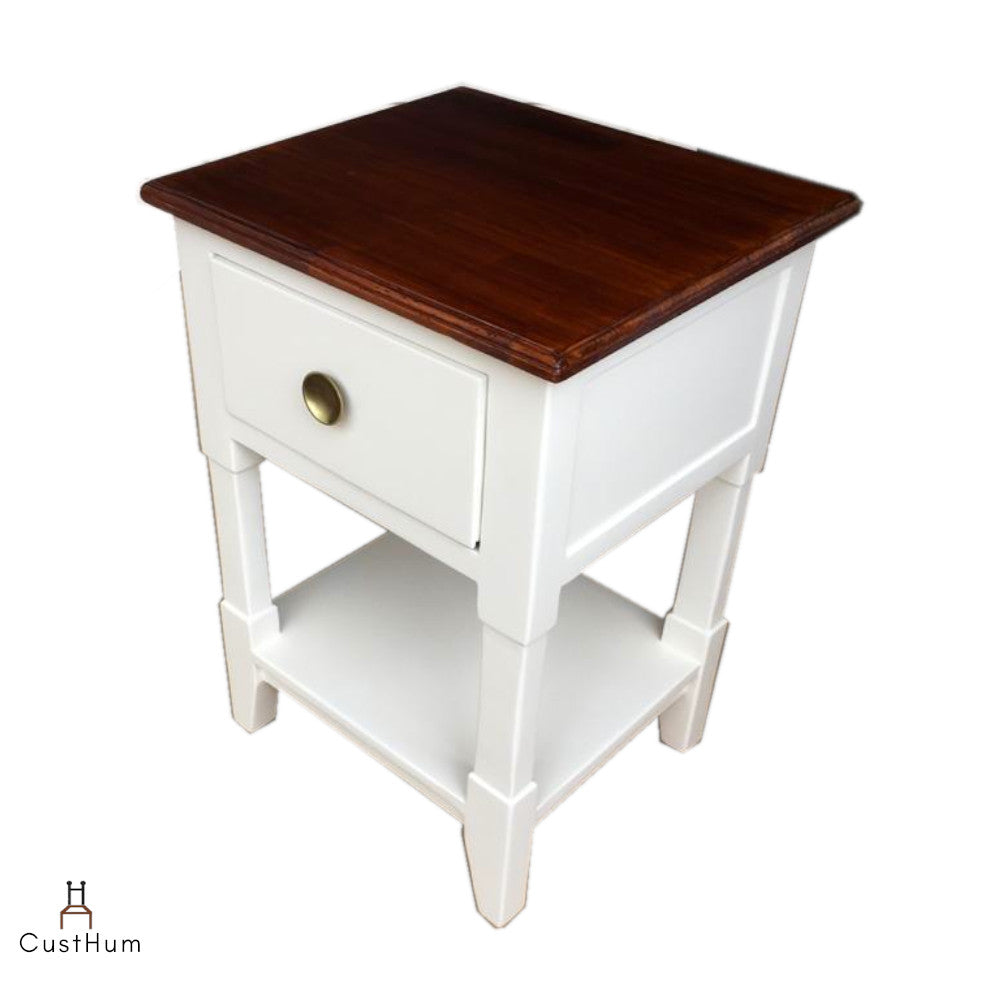 CustHum-Daisy-Two tone solid wood bedside lamp table-02