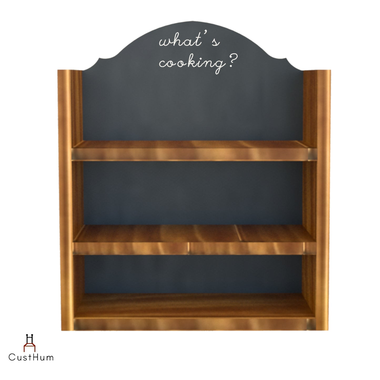 CustHum-Ginger-farmhouse- style wooden spice rack with blackboard paint on the back