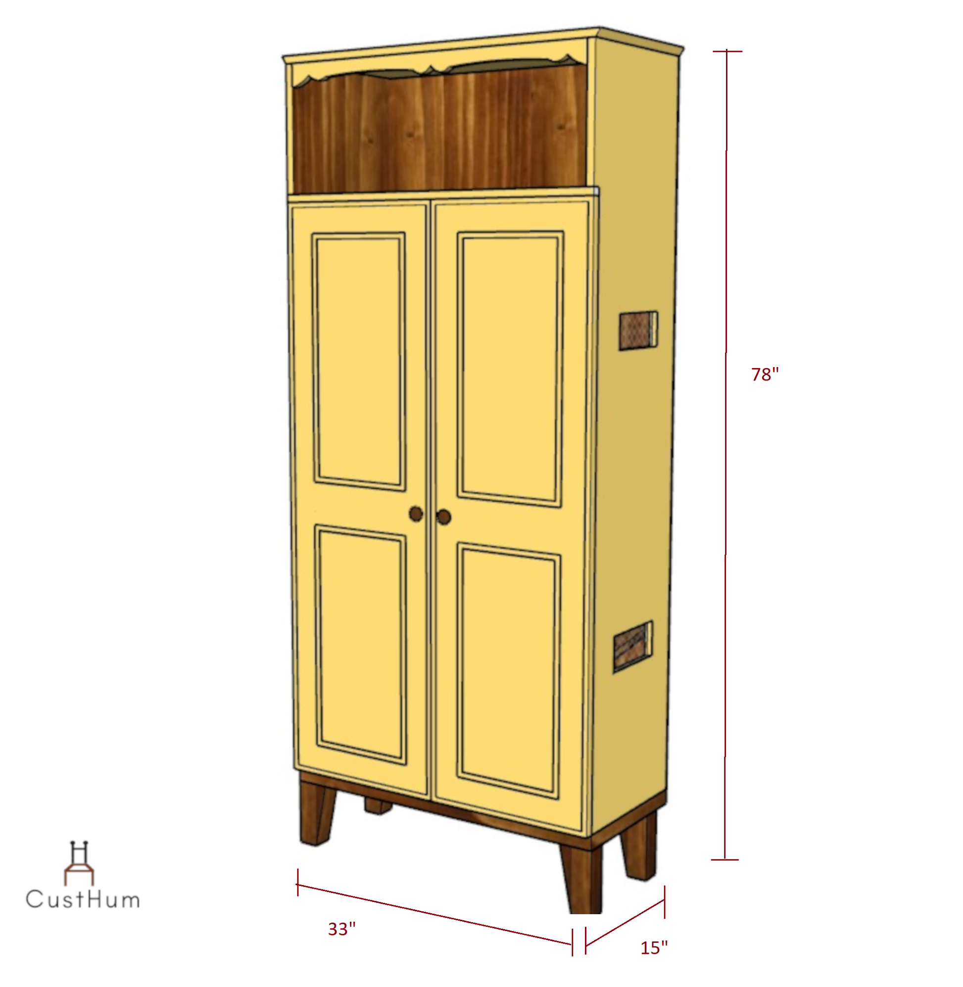 Giovanni Unique Tall Shoe Cabinet with Ergonomic Design