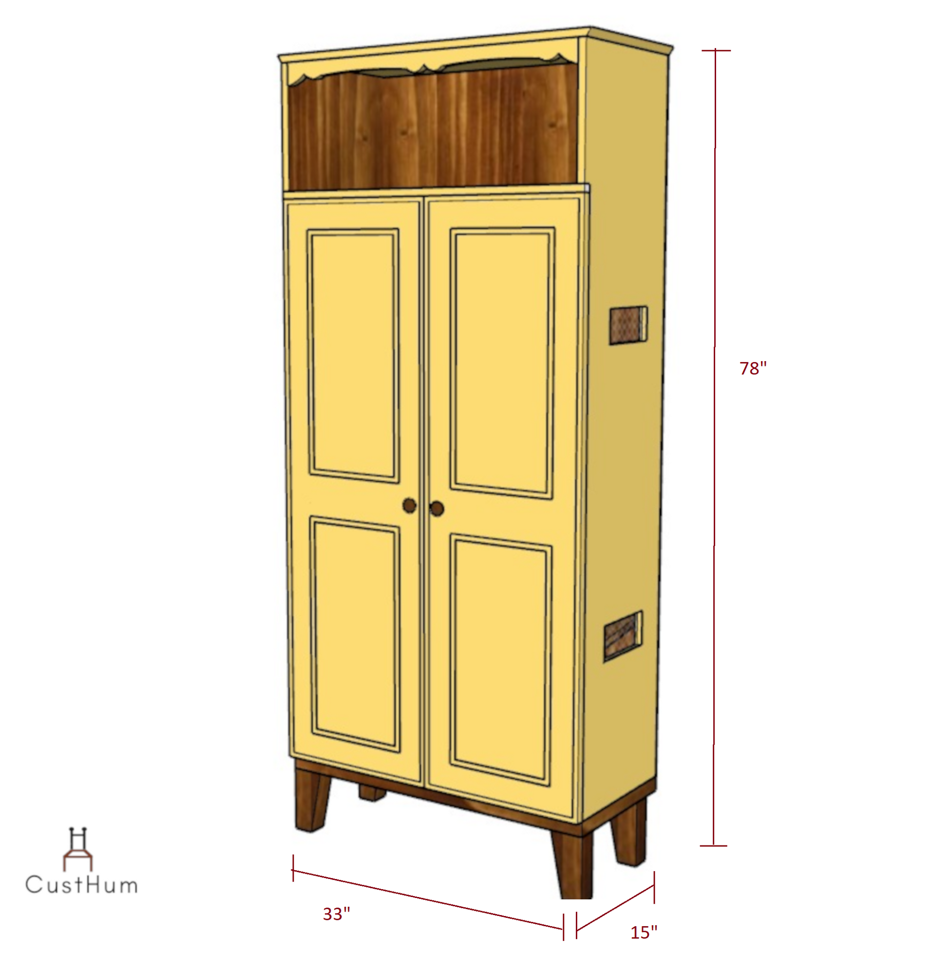 Giovanni - Unique Tall Shoe Cabinet with Ergonomic Design - CustHum