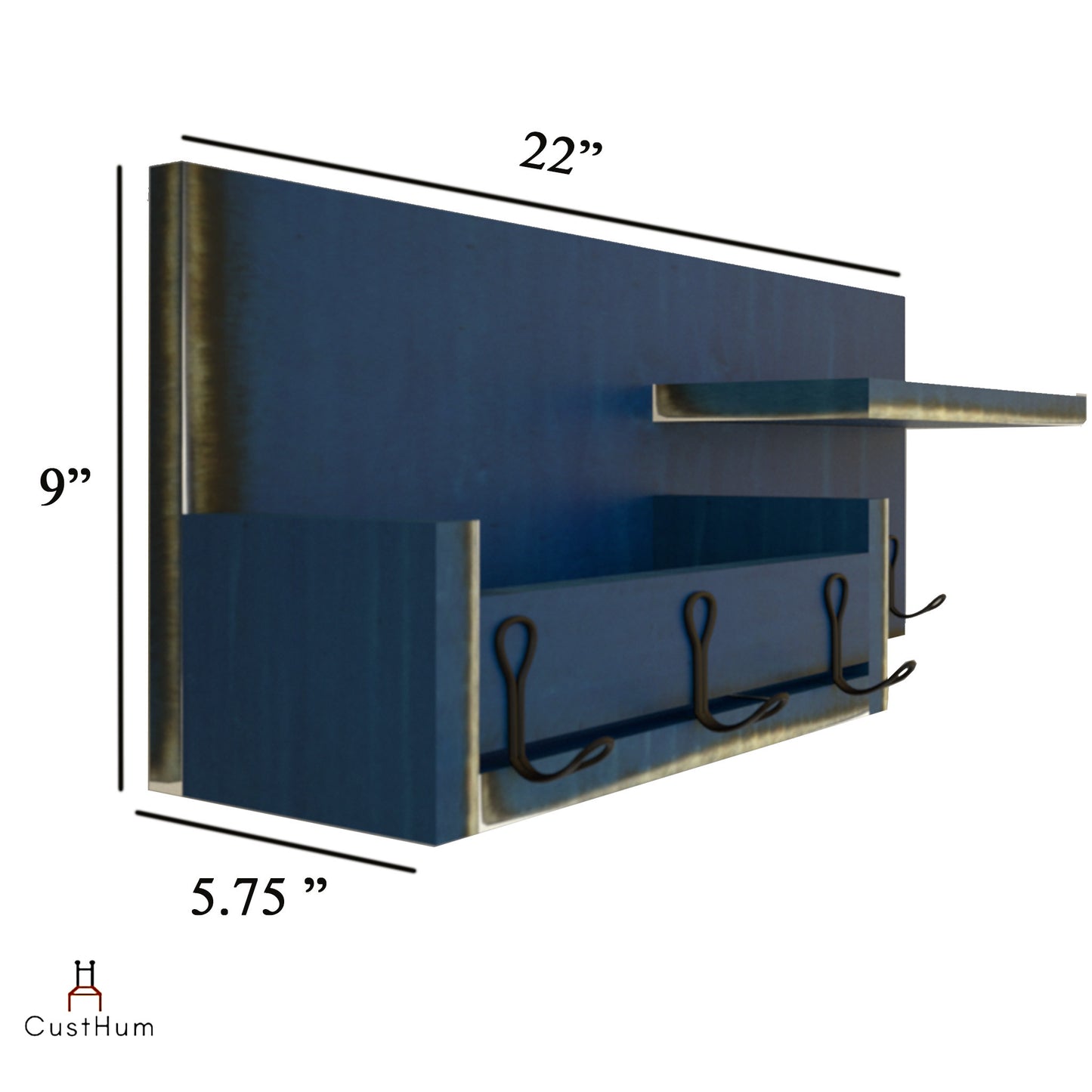 CustHum-Ibis-entryway shelf command center organizer-dimensions