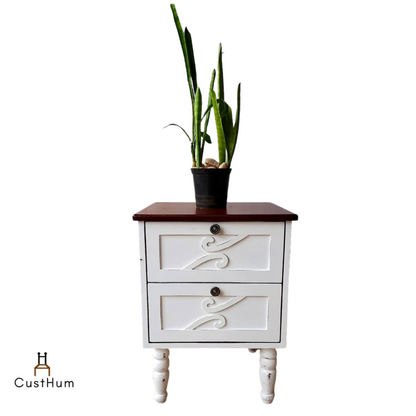 Lily - Bedside Table with Greek Motif - CustHum