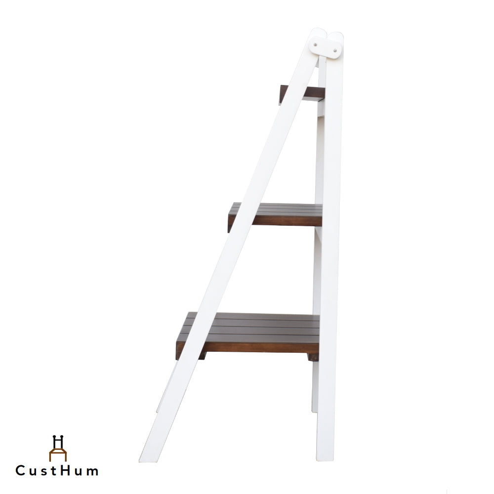 Zeppelin - 3-Tier Solid Pinewood Ladder Shelf - CustHum