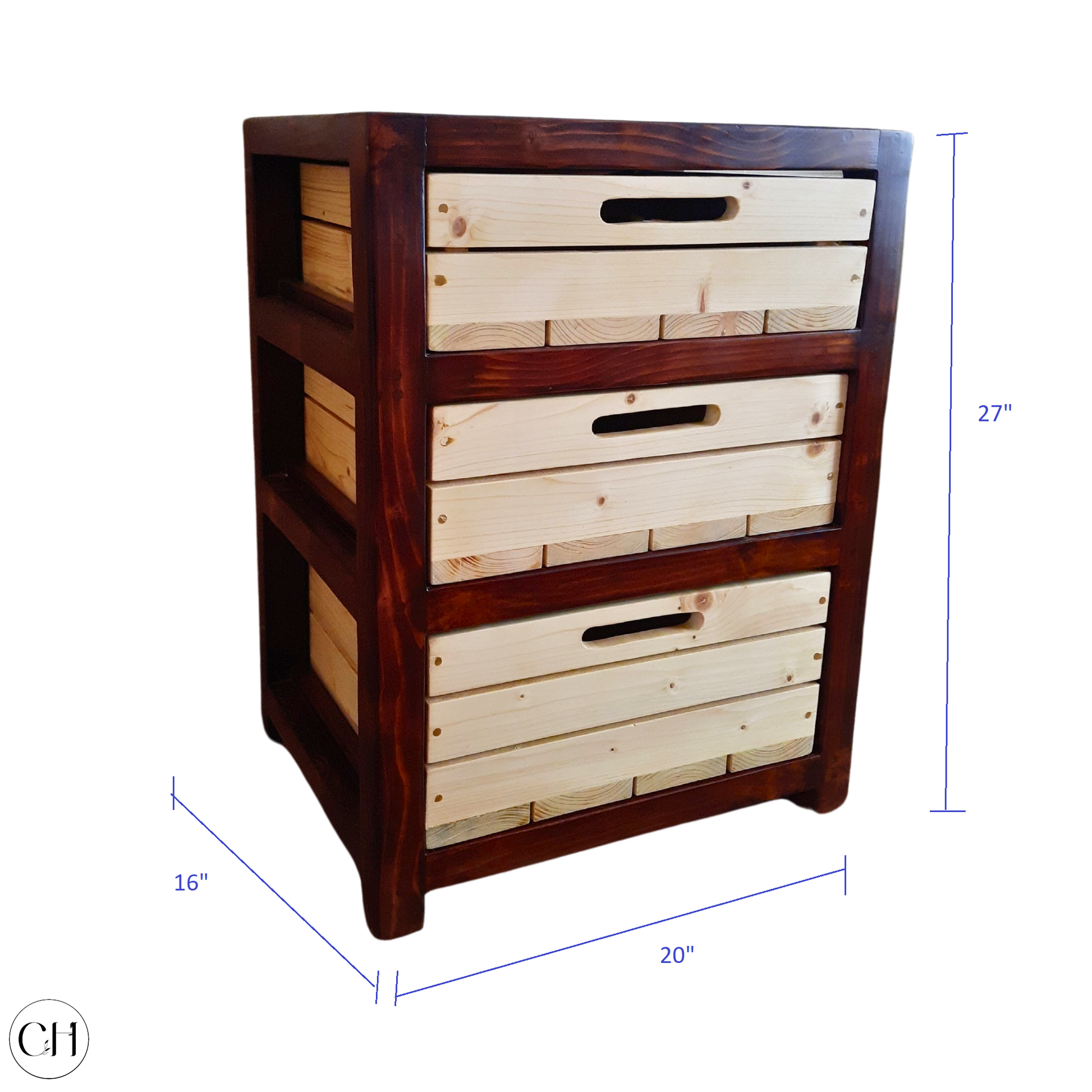 Milan - Wooden Kitchen Storage Unit with In-built Crates - CustHum