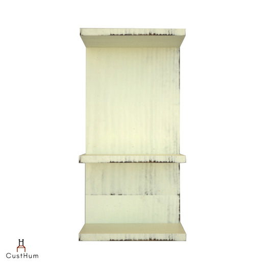CustHum-Moor-simple vertical wooden bathroom shelf-distressed white (front) 