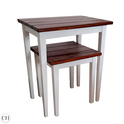 Nina - Set of 2 Farmhouse-style Nesting Tables - CustHum