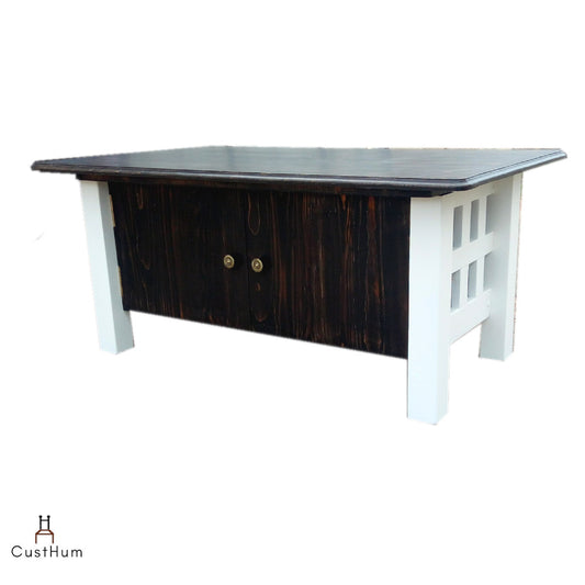 CustHum-Petunia-coffee table with storage-doors closed