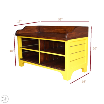 Remy - Compact Open Shoe Rack with Seat - CustHum