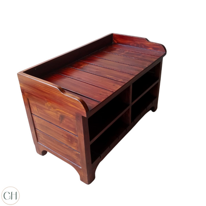 Remy - Compact Open Shoe Rack with Seat - CustHum