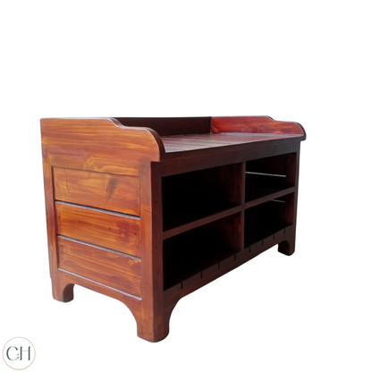 Remy - Compact Open Shoe Rack with Seat - CustHum