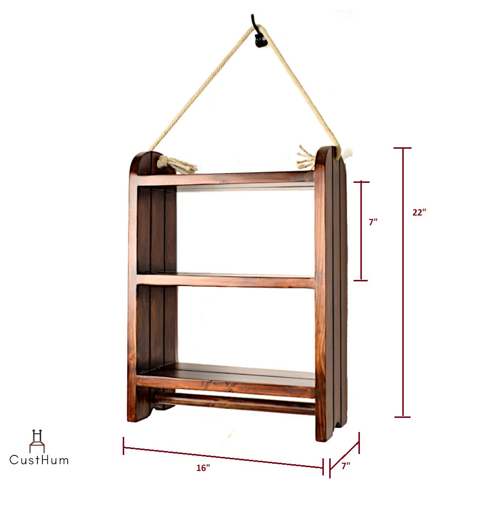 CustHum-Roma-rustic farmhouse style rope shelf-dimensions