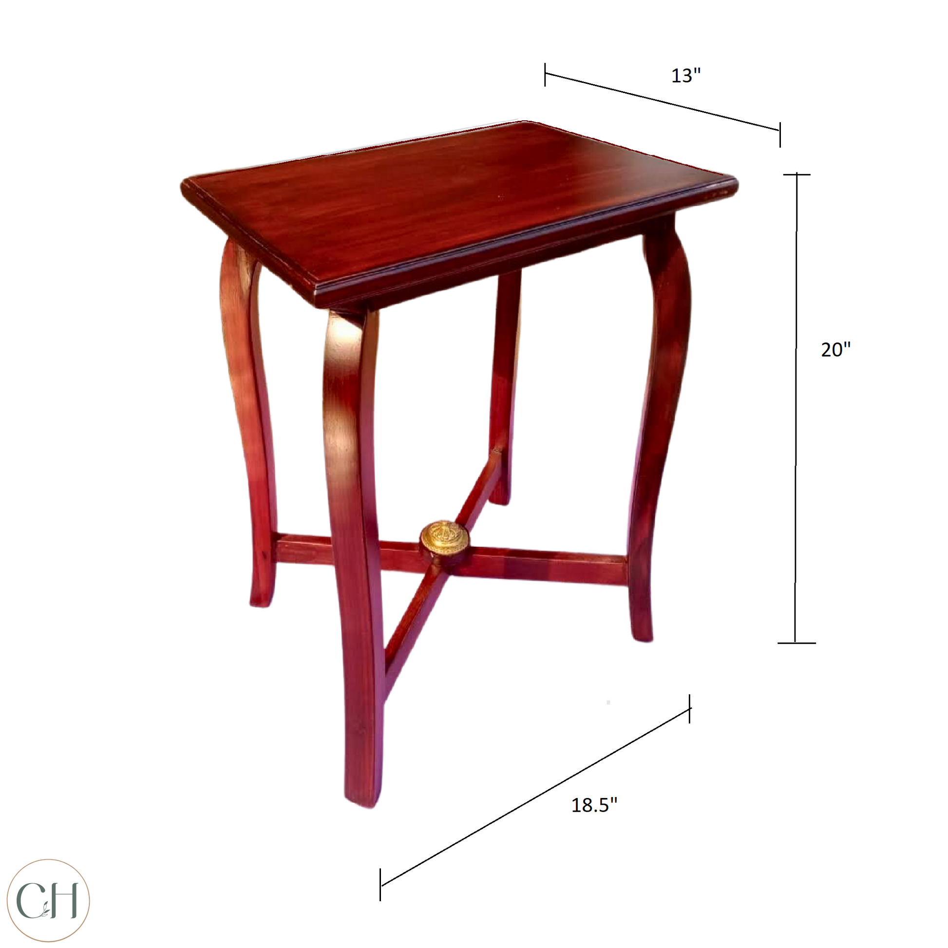 Rosa - Accent Table with Cabriole Legs and Rosewood Finish - CustHum