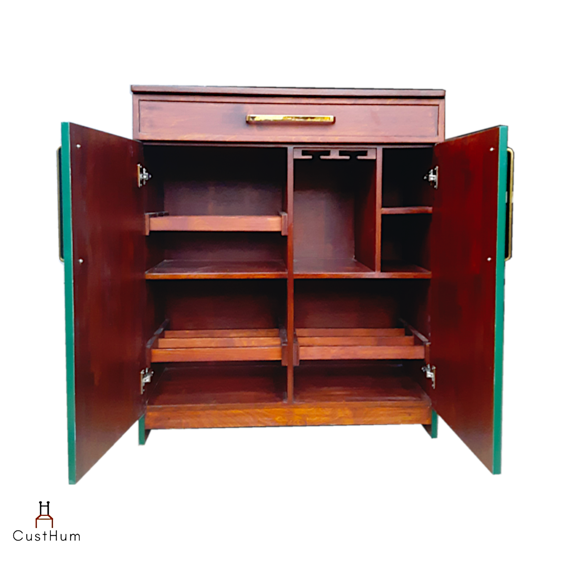 Siris - Rustic-Modern Mini Bar Cabinet - CustHum