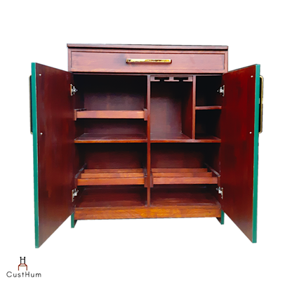 Siris - Rustic-Modern Mini Bar Cabinet - CustHum