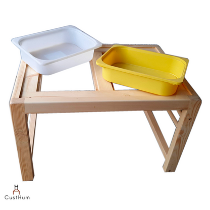 CustHum-Simsim-activity table with grooves for IKEA tubs