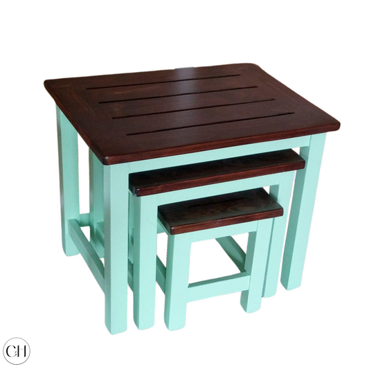 Skye - Set of 3 Solid Wood Nested Tables - CustHum