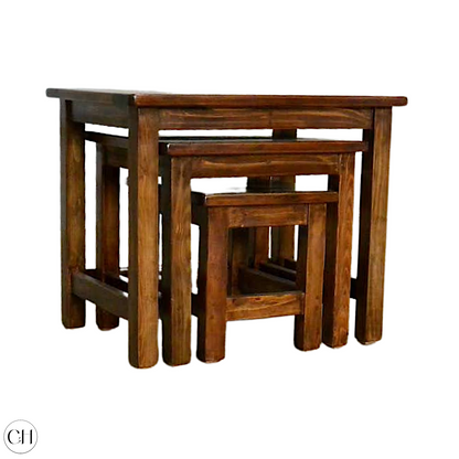 Skye - Set of 3 Solid Wood Nested Tables - CustHum