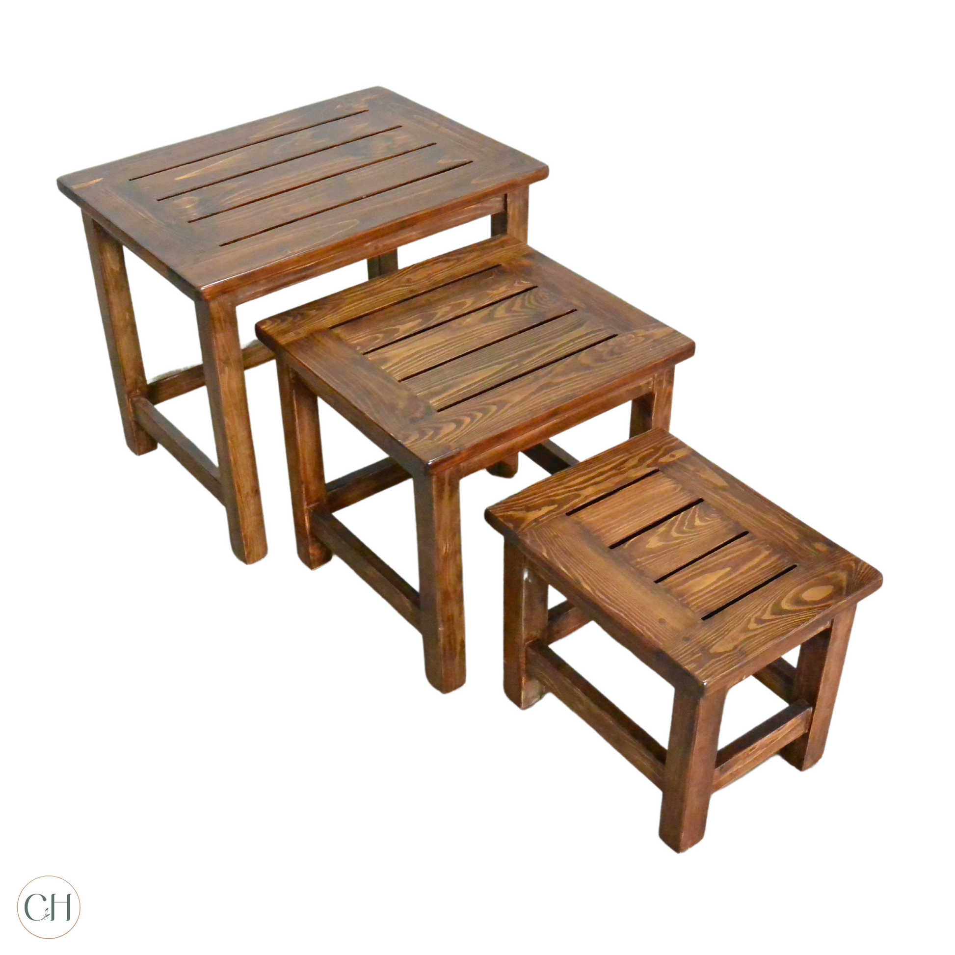 Skye - Set of 3 Solid Wood Nested Tables - CustHum